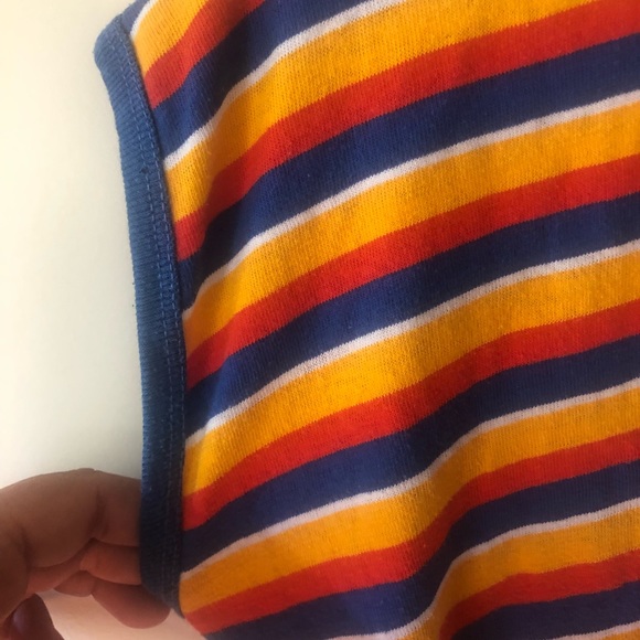 VINTAGE SEARS JR BAZAAR CARDIGAN 70’s STRIPES TIE BELT AT WAIST THIN TERRYCLOTH? - Picture 3 of 8